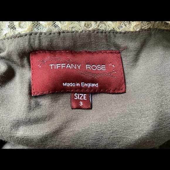 Tiffany Rose Mia Sequined Lace & Jersey Maternity Gown Dusky Truffle Brown 3 - Picture 6 of 7